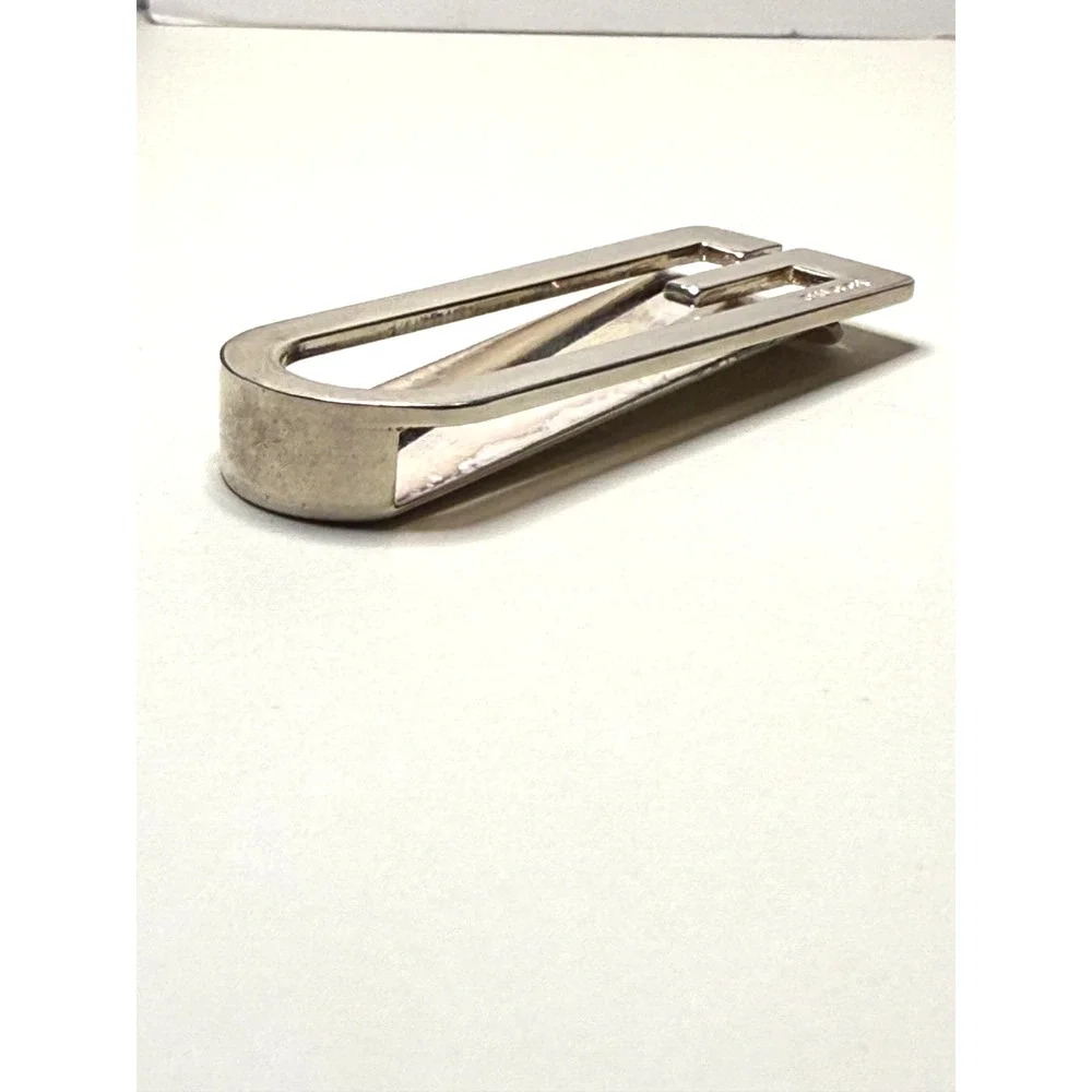 Gucci Money Bill Clip G Logo Silver Authentic Stainless Steel Excellent UC